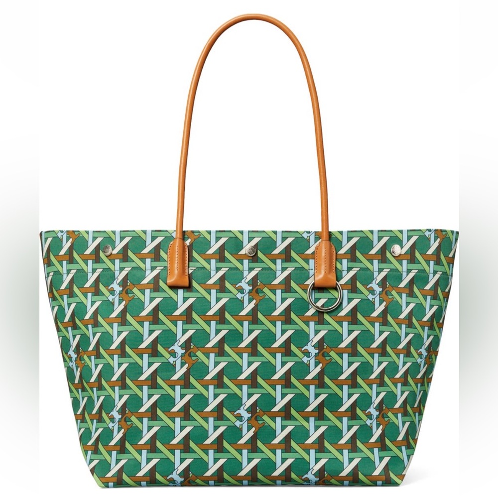 🔥🔥TORY BURCH Canvas Basketweave Tote